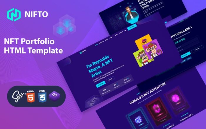 NIFTO - NFT Portfolio Html Template Website Template