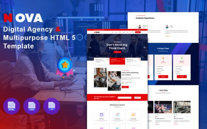 Nova - Digital Agency & Multipurpose HTML5 Template Website Template