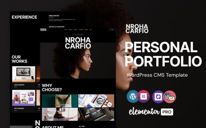 Nroha - personal portfolio WordPress Elementor Theme WordPress Theme