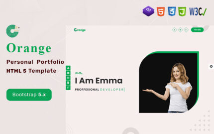 Orange - Bootstrap 5 Personal Portfolio & Resume HTML5 Template. Landing Page Template