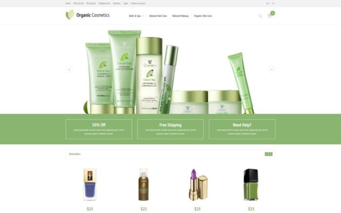 Organic Cosmetics OpenCart Template