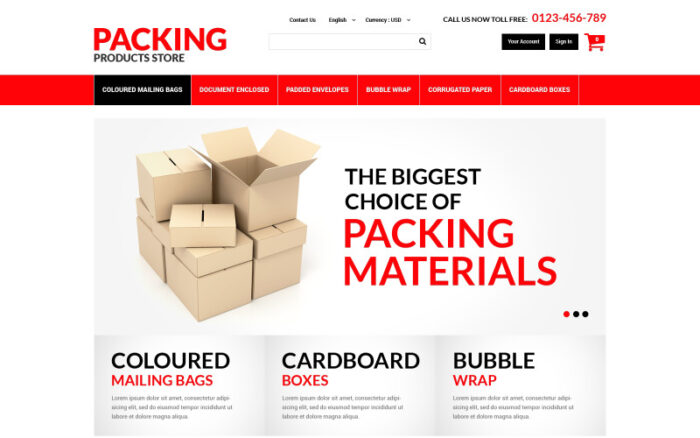 Packing Products PrestaShop Theme