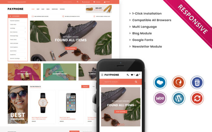 Payphone - The Mega Store Woocommerce Responsive Theme WooCommerce Theme