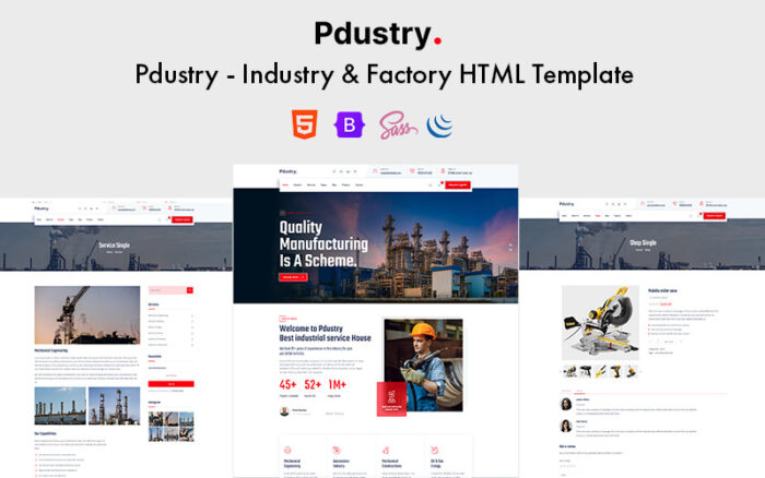 Pdustry - Industry & Factory HTML Template Website Template