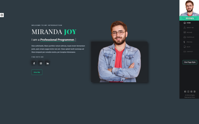 Personal Portfolio HTML Template - Portix Website Template