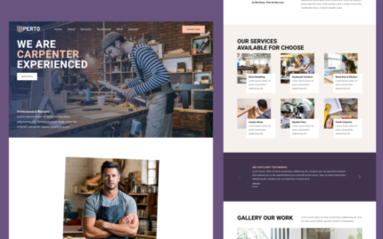 Perto - Carpenter Landing Page Template