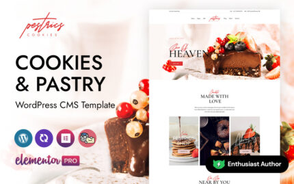 Pestrics - Cookies And Pastry Shop WordPress Elementor Theme WordPress Theme