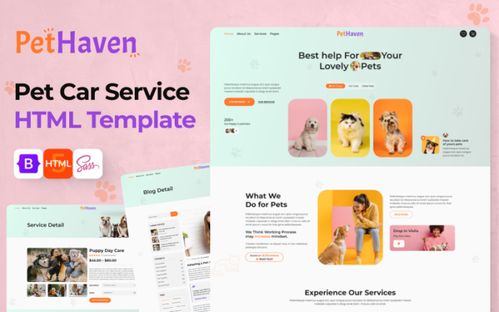 Pet Haven – Pet Care Services, Pet Shop HTML 5 Website Template