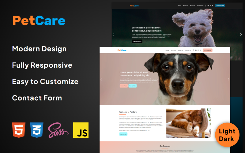 PetCare - Pet Care HTML Landing Page Template