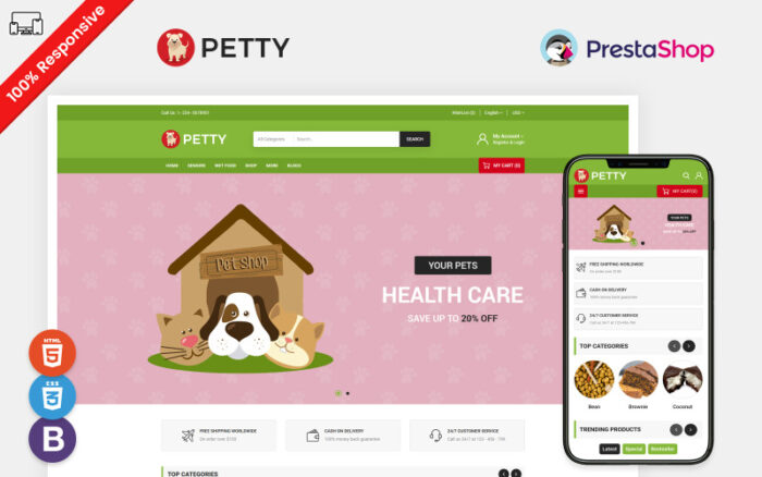 Petty - Pet Store PrestaShop Template PrestaShop Theme