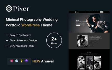 Pixer – Minimal Photography Wedding Portfolio WordPress Theme