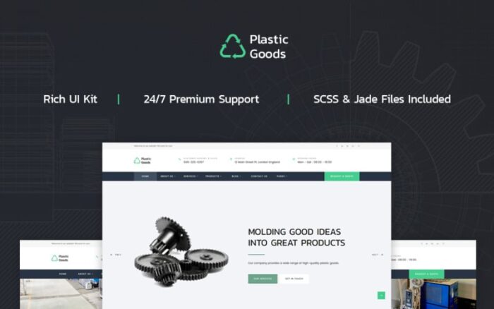 Plastic Goods - Business Multipage Website Template