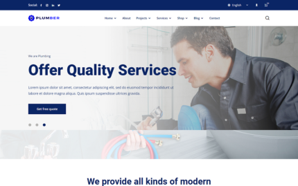 Plumbing Construction Services HTML Template Website Template