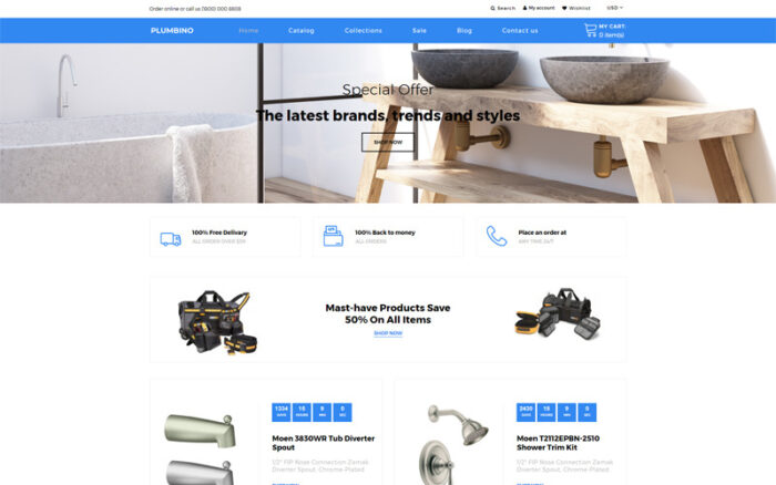 Plumbino - Plumbing eCommerce Modern Shopify Theme