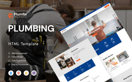 Plumfix- Plumbing Services HTML Template Website Template