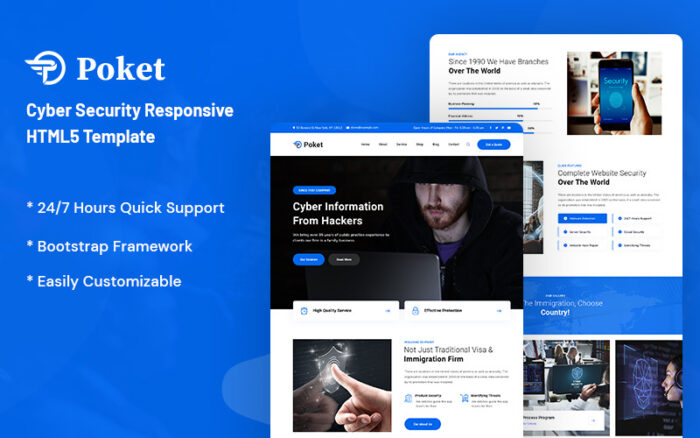 Poket – Cyber Security Responsive Website Template