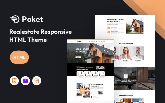 Poket – Realestate Responsive Website Template