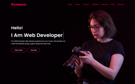 Porimoni Personal Portfolio Multipurpose HTML5 Template Website Template