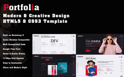 Portfolia Creative Portfolio HTML Template Website Template