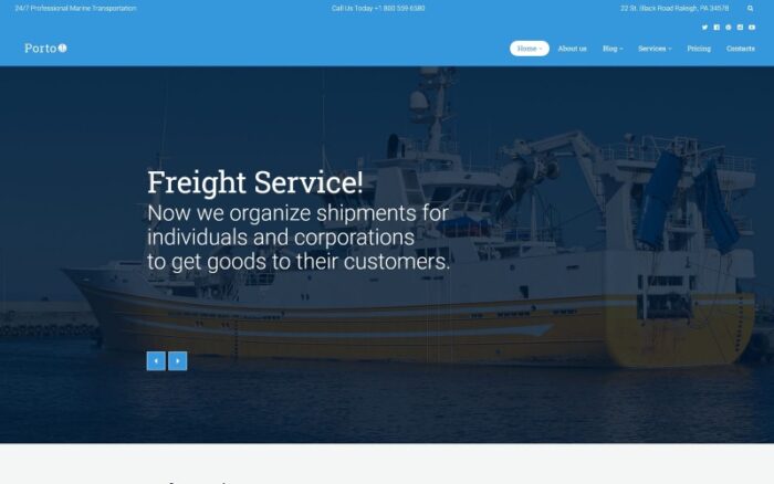 Porto - Seafaring, Transportation and Logistics WordPress Theme