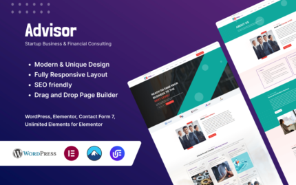 Premier Startup & Financial Advisory Elementor WordPress Theme