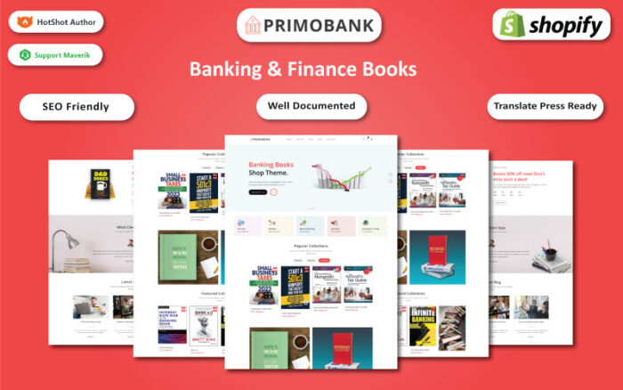 Primo Bank - Banking & Finance Book Store Shopify Theme