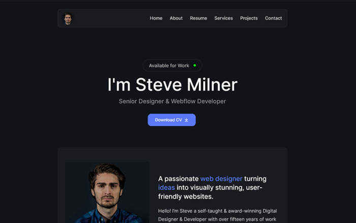 Probio - Creative Portfolio / Resume Html Template Landing Page Template