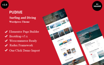 Pudive - Surfing & Diving Wordpress Theme WordPress Theme