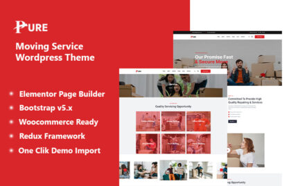 Pure - Moving Company Wordpress Theme WordPress Theme