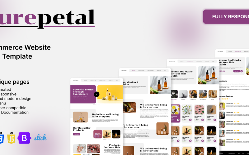 PurePetal E-commerce Website Template