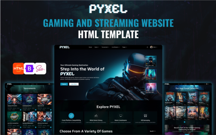 PYXEL - Online Gaming & eSports HTML5 Website Template