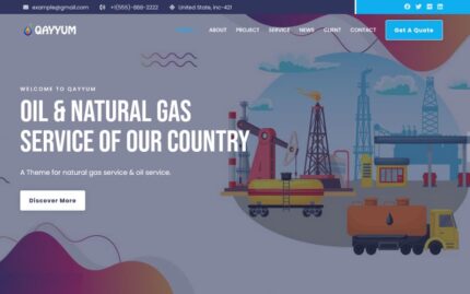 Qayyum - Oil & Gas Service HTML5 Bootstrap Landing Page Theme Landing Page Template