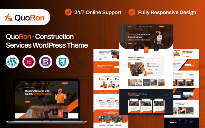 Quoron - Construction Service WordPress Theme.