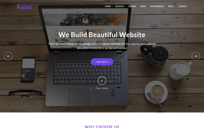 Raise Digital Agency HTML5 Landing Page Template