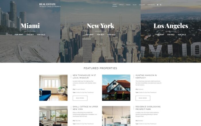 Real Estate - Renting Agency Responsive Joomla Template