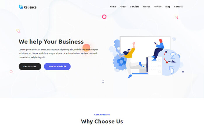 Reliance - Business Agency Landing Page Template