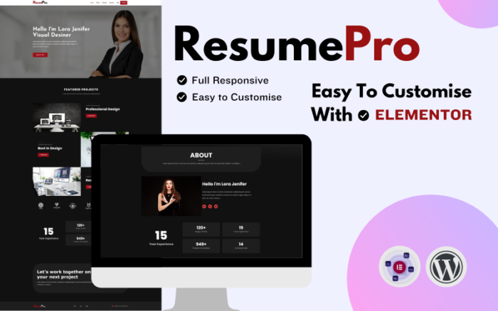 ResumePro Minimalist Portfolio- Wordpress Theme WordPress Theme