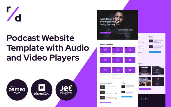 Richard Dream - Podcast Website Template with Audio and Video Players WordPress Theme