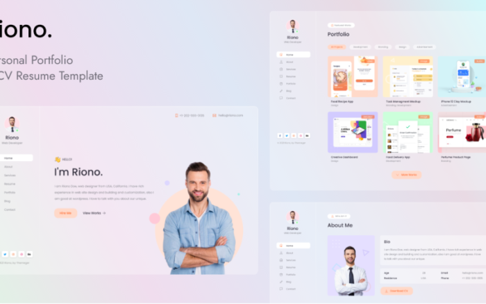 Riono - Personal Portfolio Landing Page Template