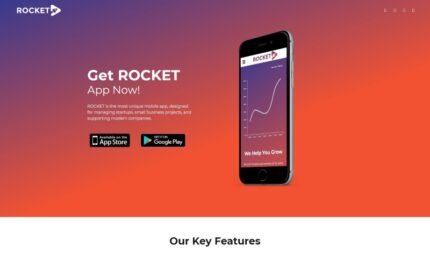 Rocket - Mobile App Landing Page WordPress Theme