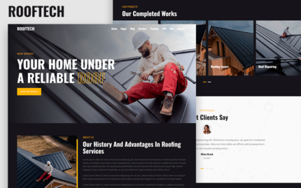 Rooftech - Roofing Services & Roof Repair HTML5 Template Website Template