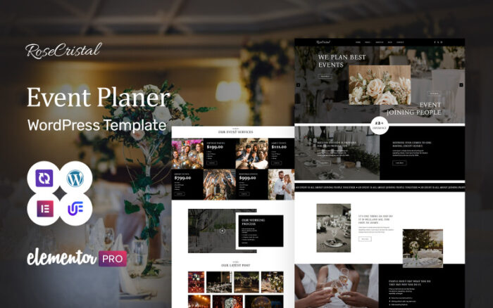 RoseCristal - Event Planner And Wedding Planner WordPress Theme