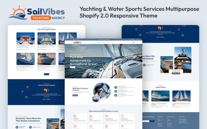 Sailvibes - Yachting & Water Sports Services Multipurpose Shopify 2.0 Responsive Theme Shopify Theme