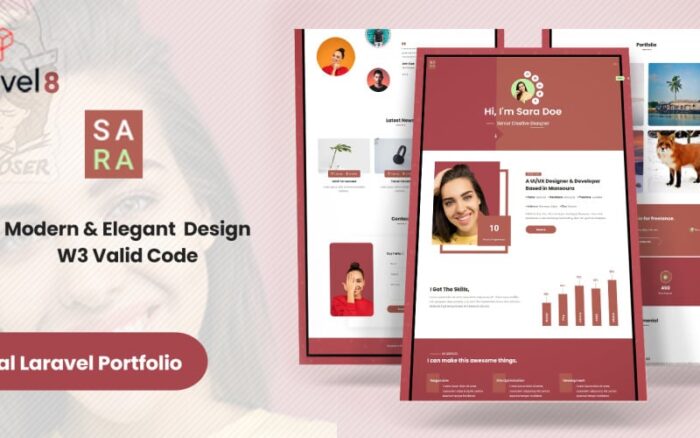 Sara - Personal Laravel Portfolio Landing Page Template