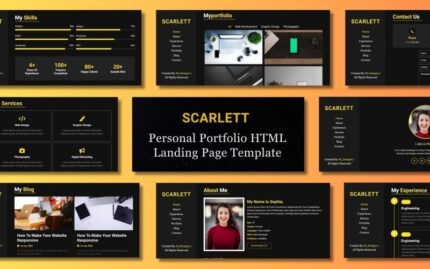 Scarlett - Personal Portfolio HTML Landing Page Website Template Landing Page Template