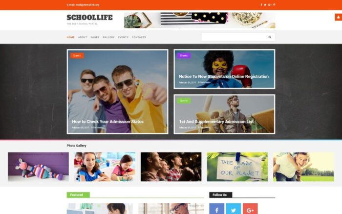 School Blog Joomla Template