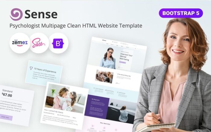 Sense - Psychologist Responsive HTML5 Bootstrap Website Template