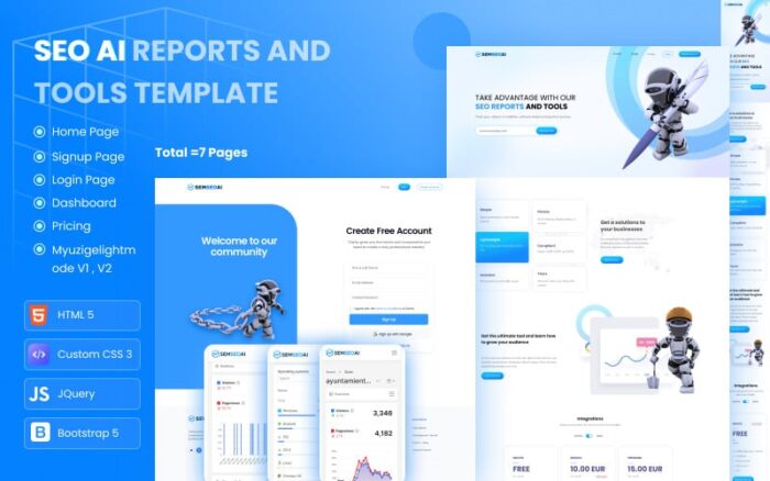 SEOAI – AI Powered SEO Web Data Analytics Template Website Template