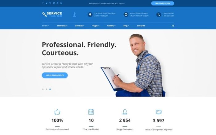 Service Center Website Template