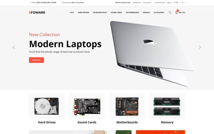 Sfoware - Computer Shop Multipage Clean OpenCart Template